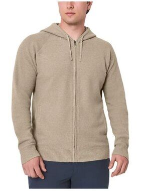 Modern Ambition Men's Size XL Beige Full Zip Hooded Sweater NWT